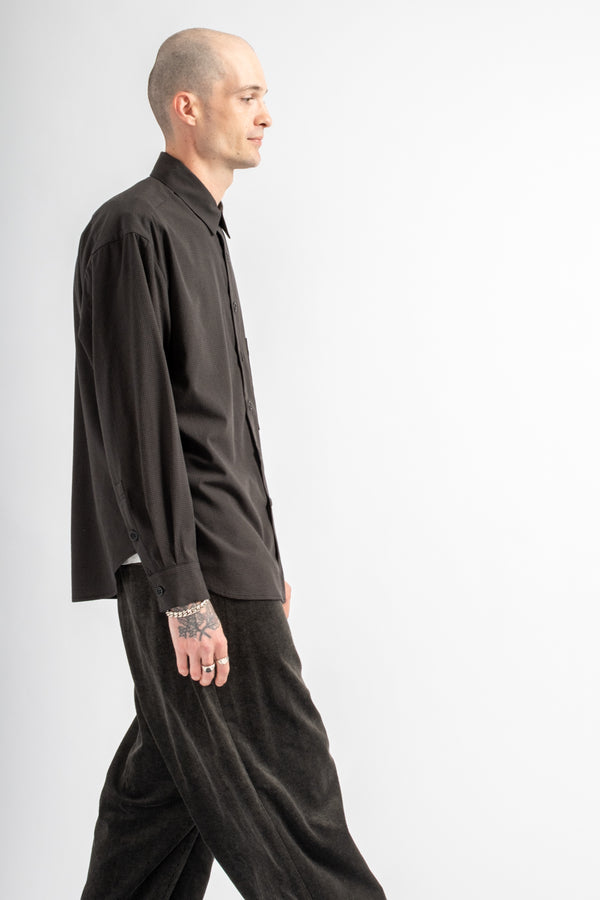 Big Shirt Two Worsted Wool Check Olive/Black