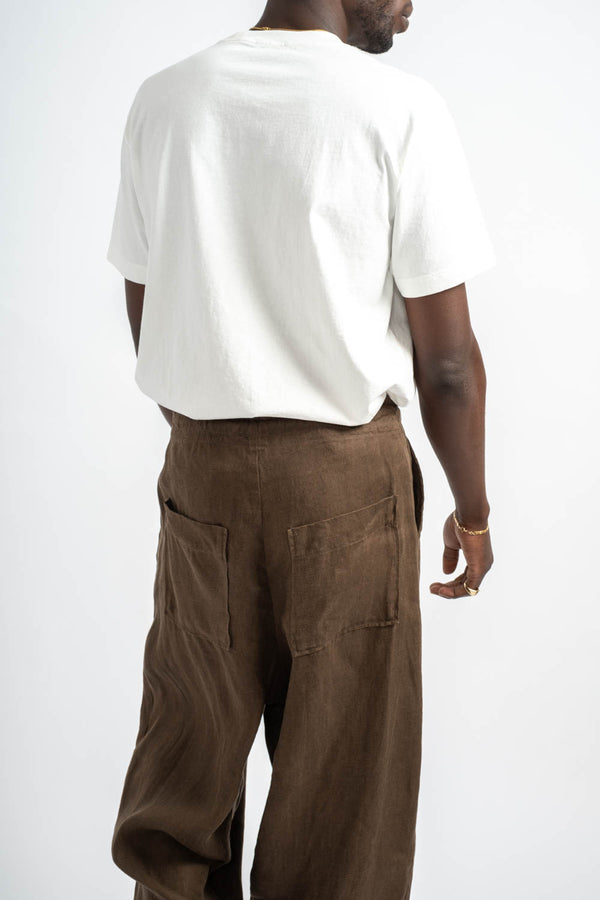 Drawstring Pant Sumi Ink Hemp Twill in Dark Olive