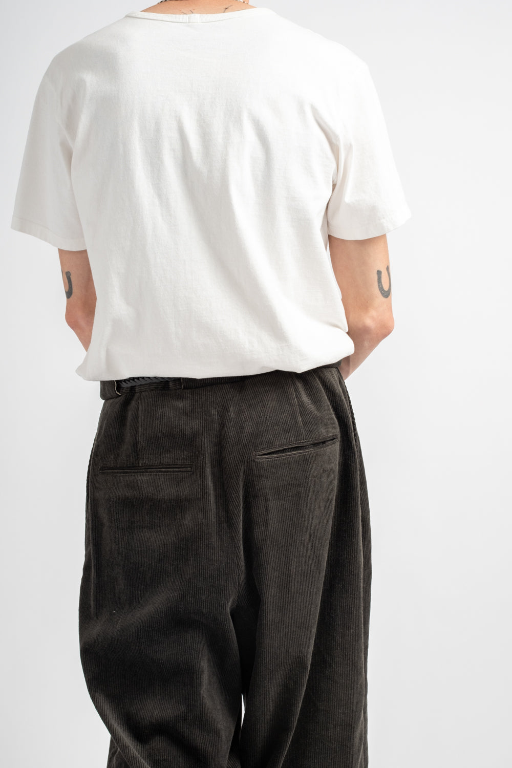 Flat Front Pant Carbon Dyed Corduroy Charcoal