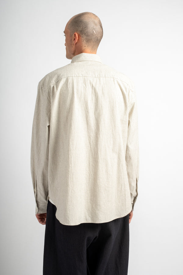 Oxford Shirt Cotton Gridcloth Natural/Black