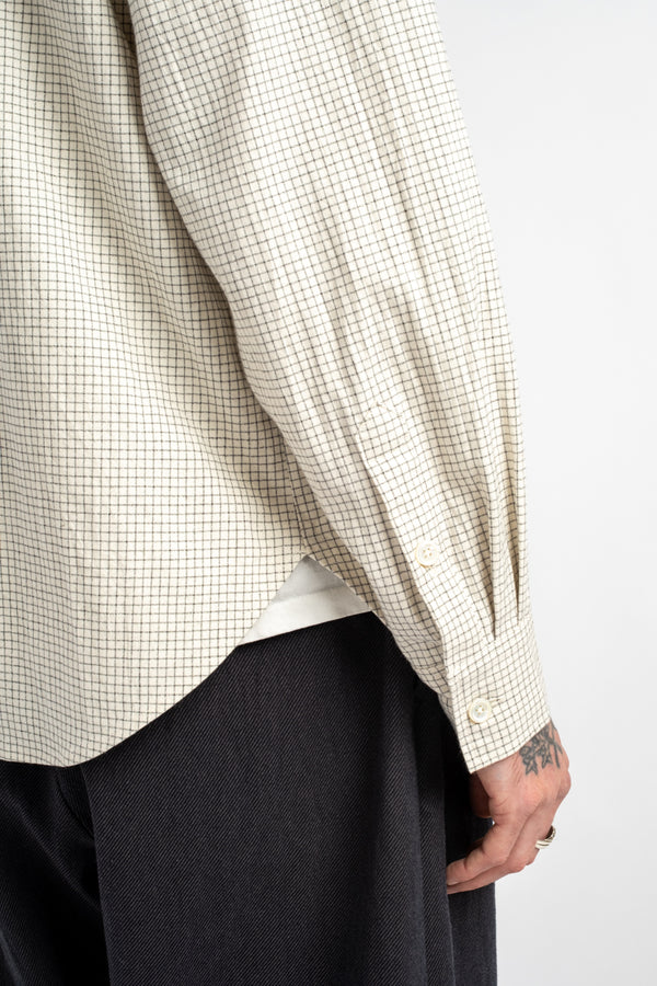 Oxford Shirt Cotton Gridcloth Natural/Black