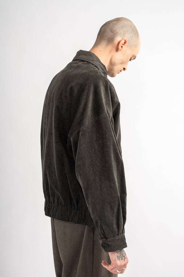 Zip Jacket Two Carbon Dyed Corduroy Charcoal