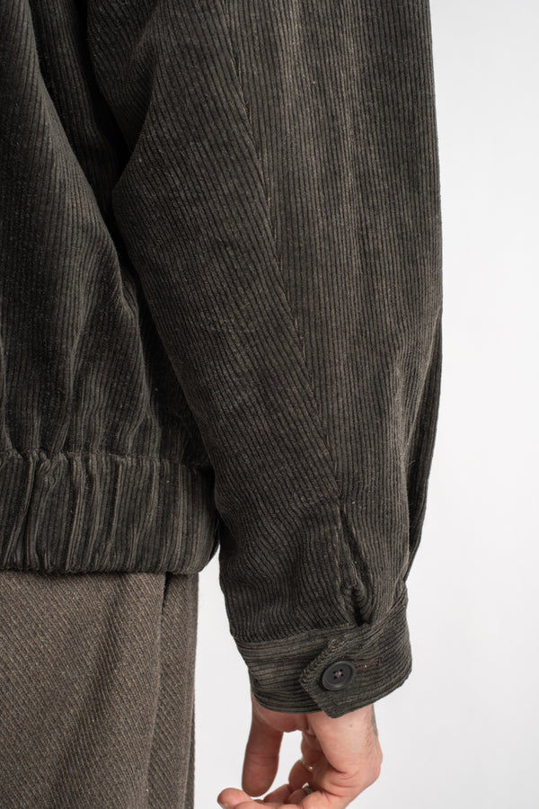 Zip Jacket Two Carbon Dyed Corduroy Charcoal