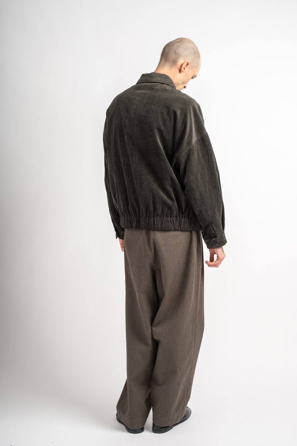 Zip Jacket Two Carbon Dyed Corduroy Charcoal