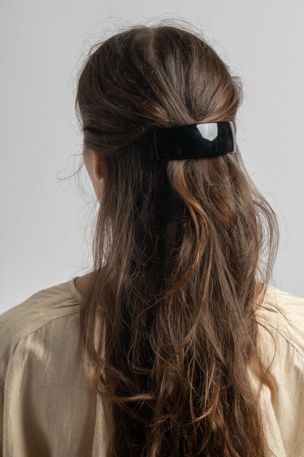 Rectangular Volume Barrette in Black