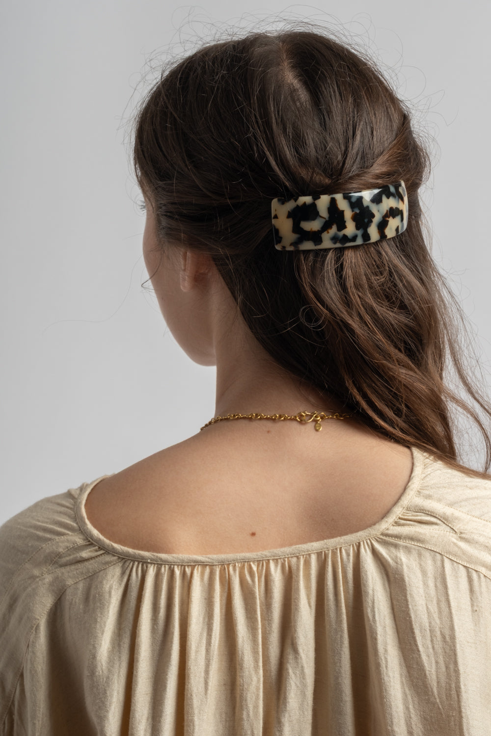 Rectangle Volume Barrette in Ivory Tokyo