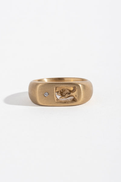 9K + Diamond Dig Ring