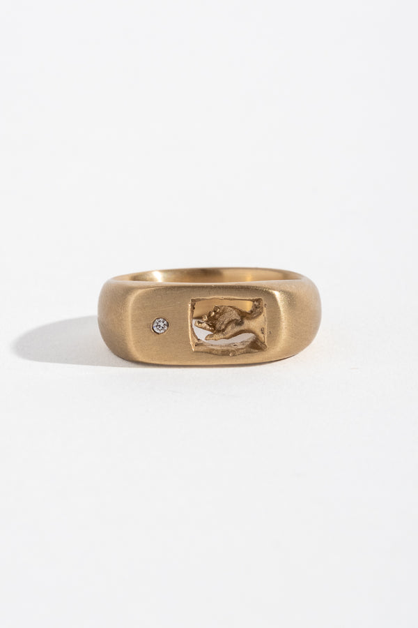 9K + Diamond Dig Ring