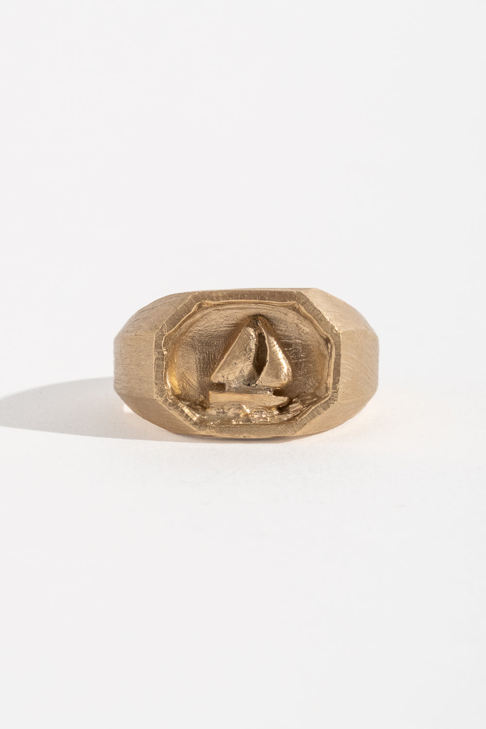 9K Sailboat Signet Ring