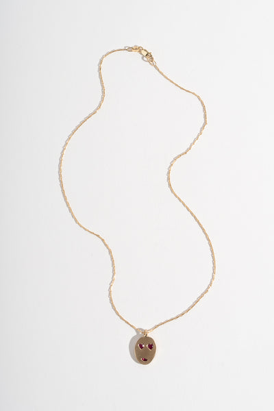 9K + Sapphire Face Mask Pendant No. 44