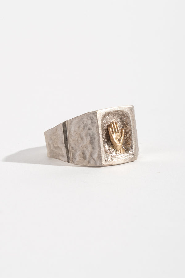 Sterling + 9K Uisage Ring