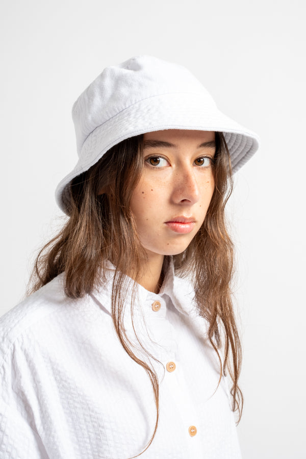Washed Luna Bucket Hat in White
