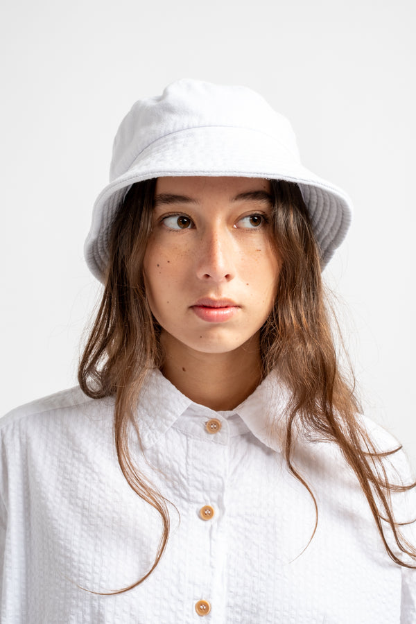 Washed Luna Bucket Hat in White