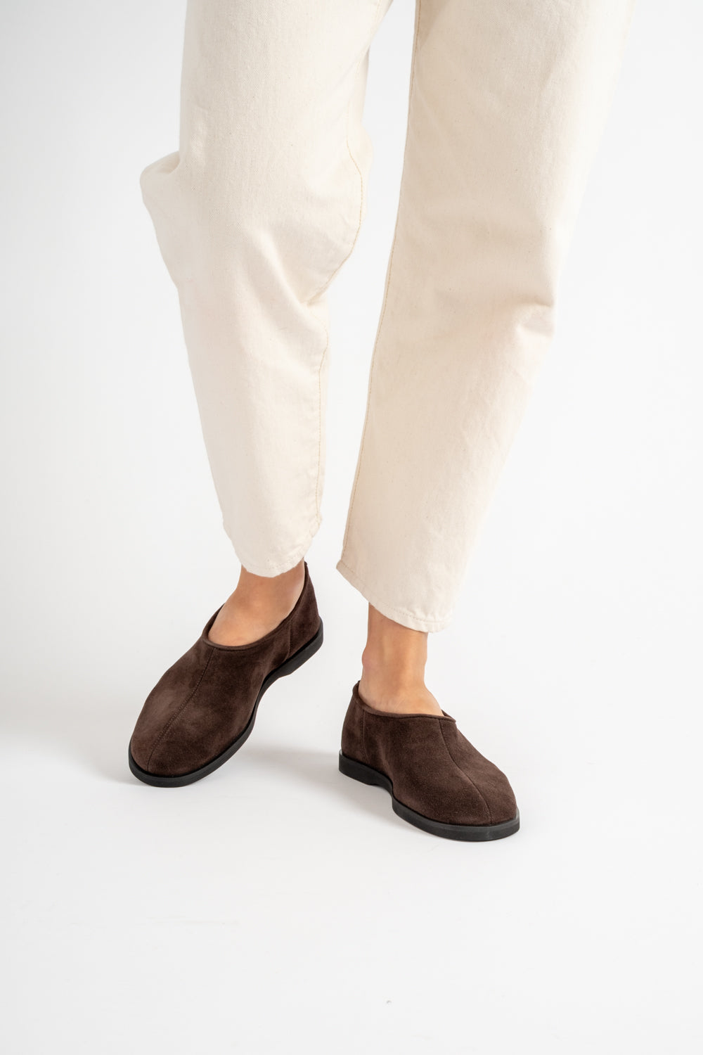 Heel Socks Lee in Brown Velour