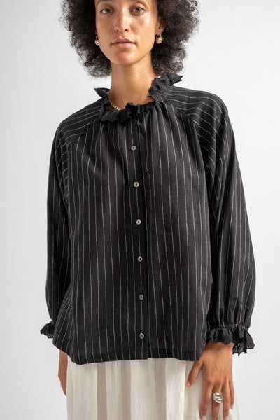 Pinstripe Shirt in Black