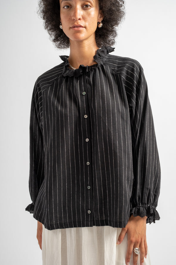 Pinstripe Shirt in Black