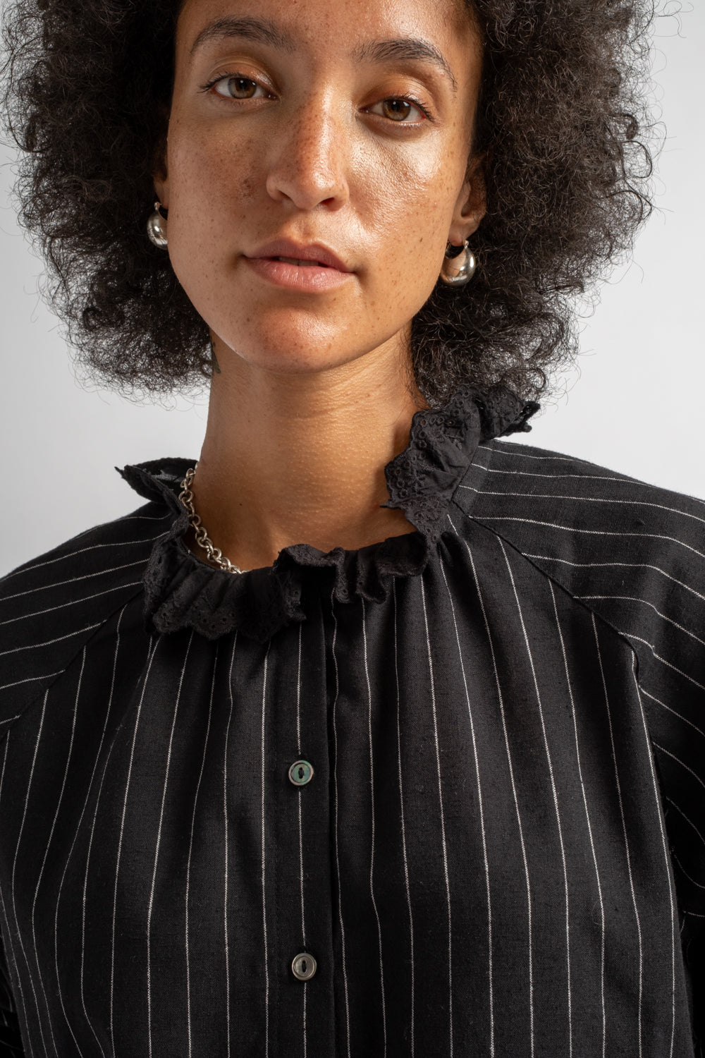 Pinstripe Shirt in Black