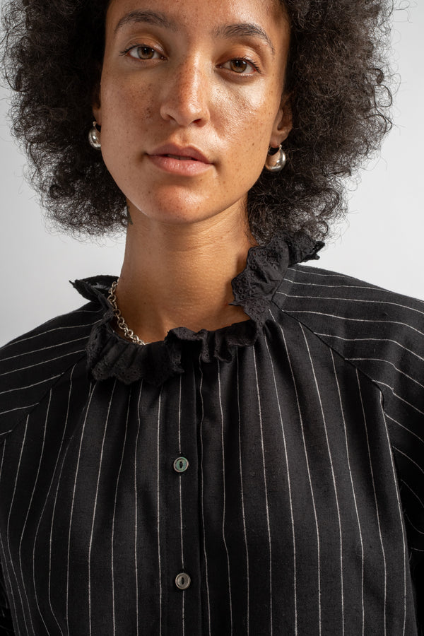Pinstripe Shirt in Black
