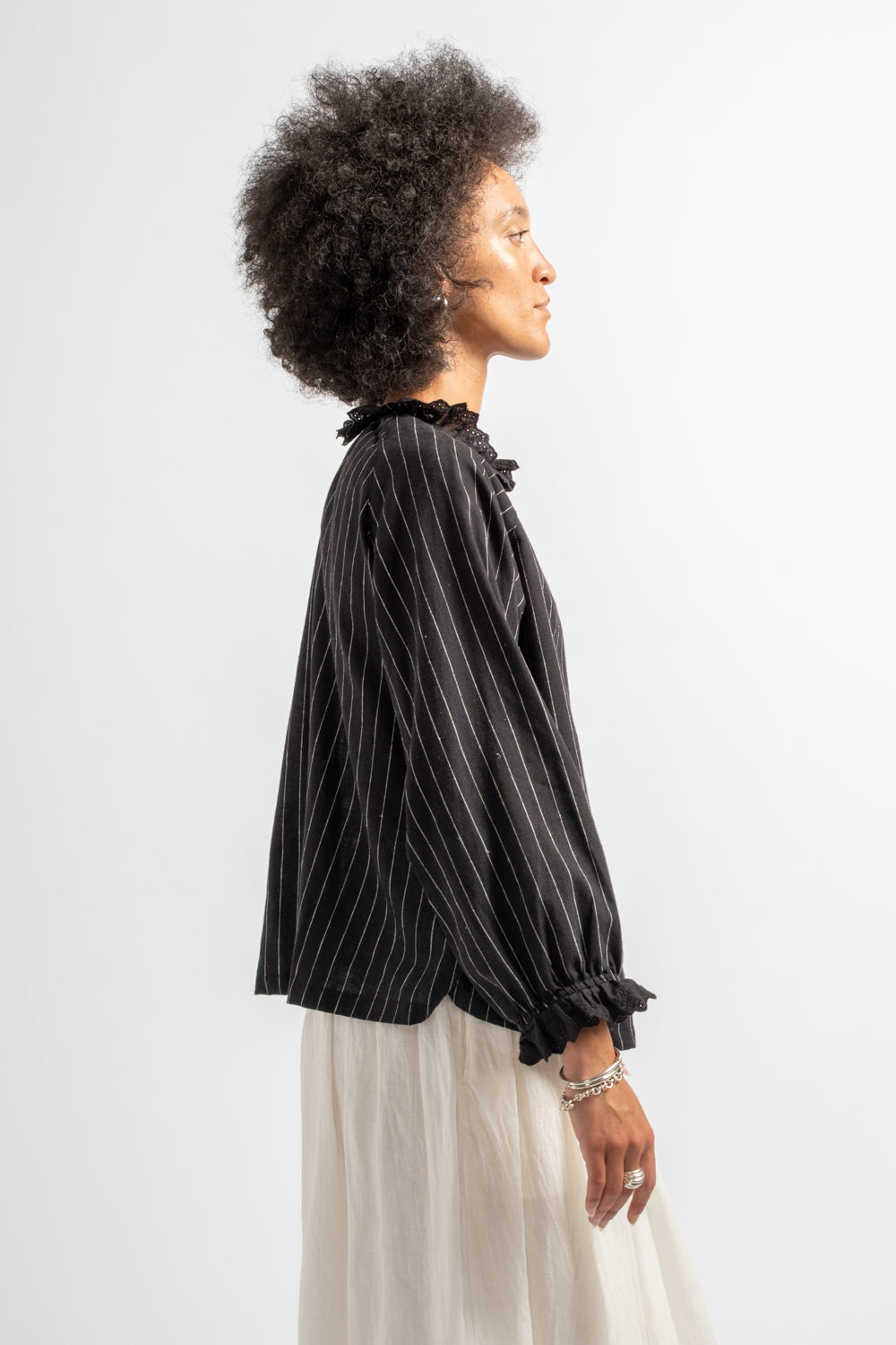 Pinstripe Shirt in Black