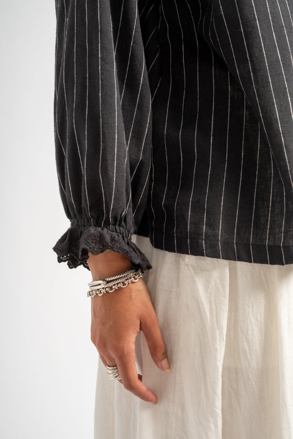Pinstripe Shirt in Black