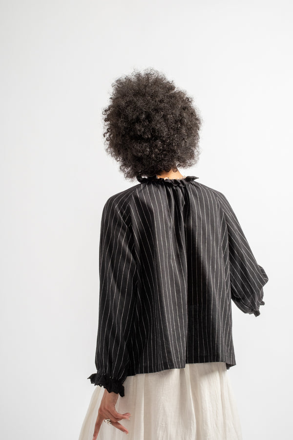 Pinstripe Shirt in Black