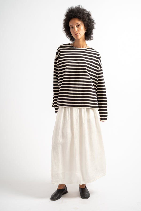 Stripe Pullover in Black + Natural