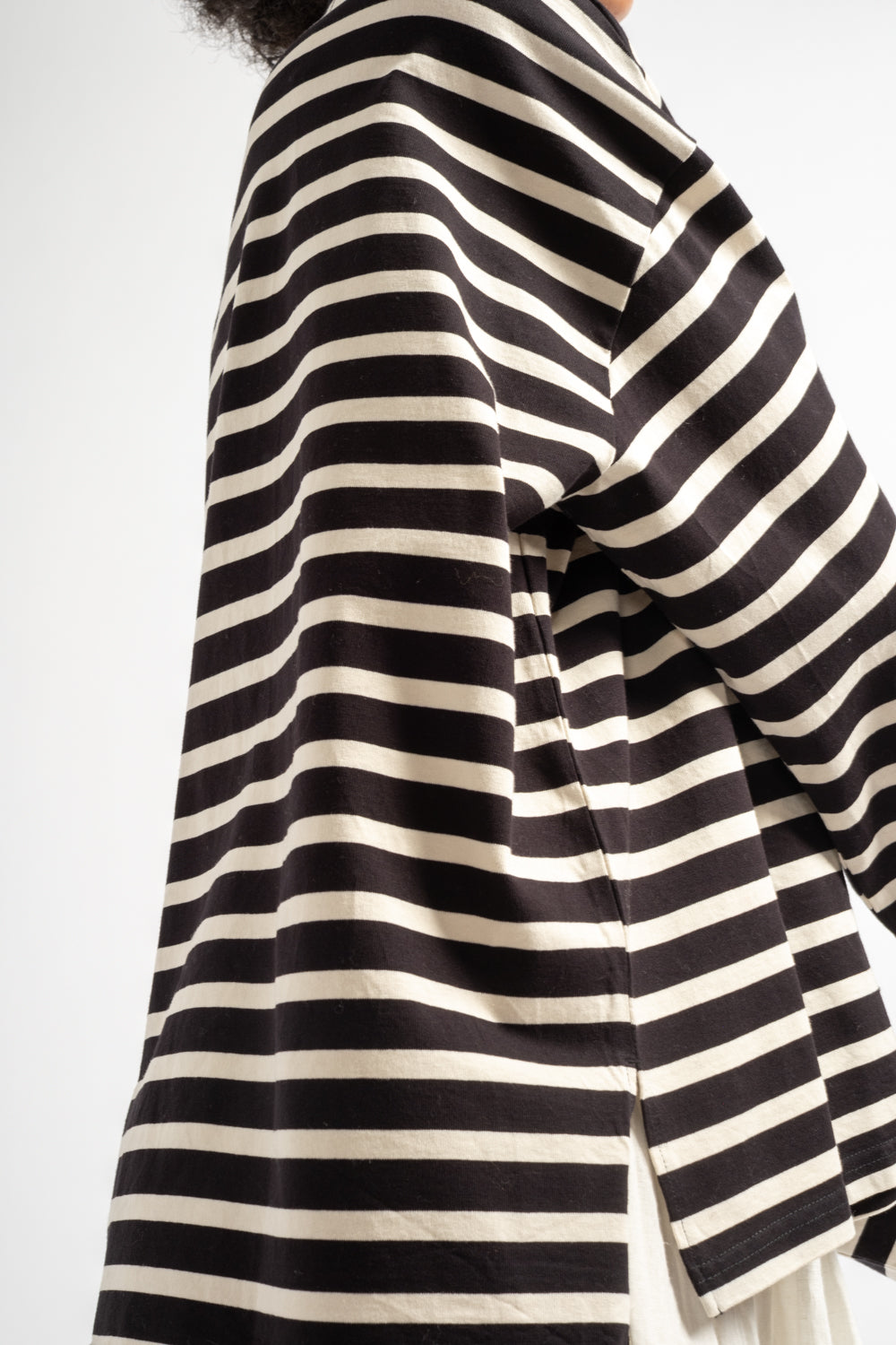 Stripe Pullover in Black + Natural