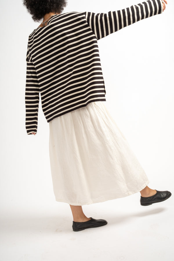 Stripe Pullover in Black + Natural
