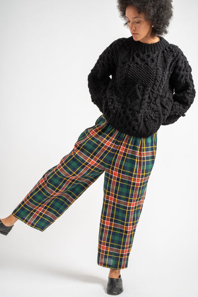 Tartan Check Pants in Navy