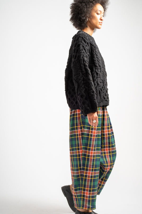Tartan Check Pants in Navy