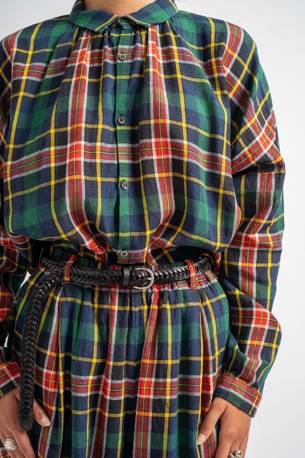 Tartan Check Pants in Navy