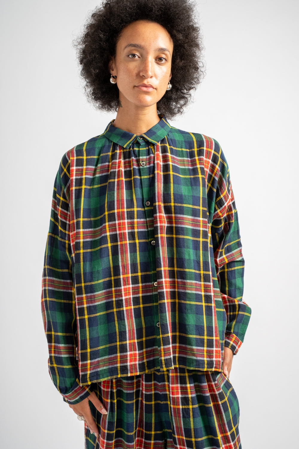 Tartan Check Shirt in Navy