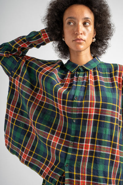 Tartan Check Shirt in Navy