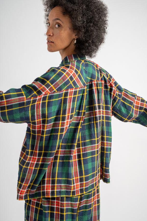 Tartan Check Shirt in Navy