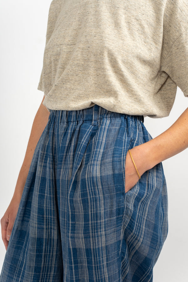 Check Pants in Navy