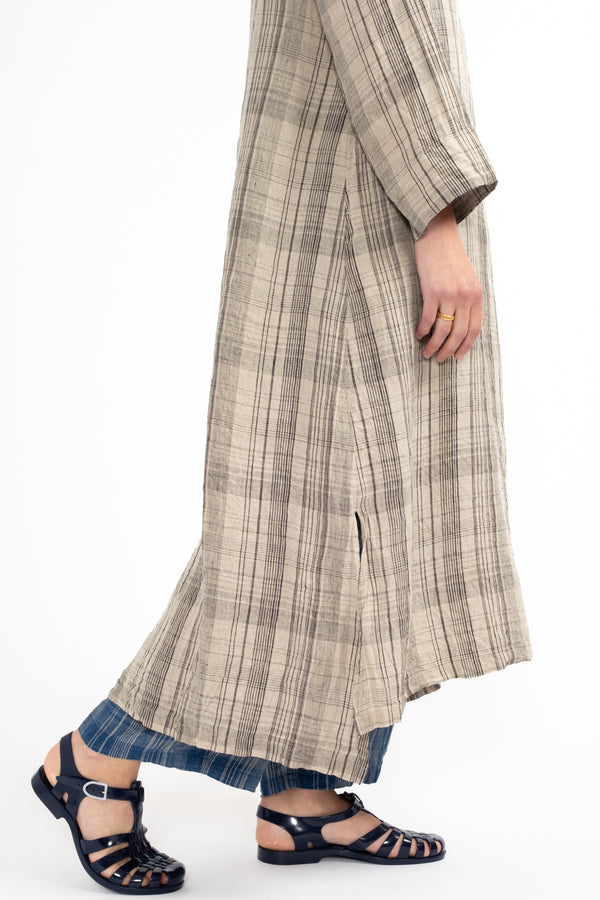 Check Dress in Natural