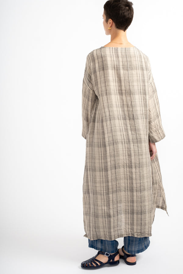Check Dress in Natural
