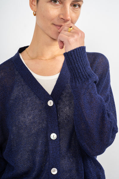 Japan Whole Garment Cardigan in Navy