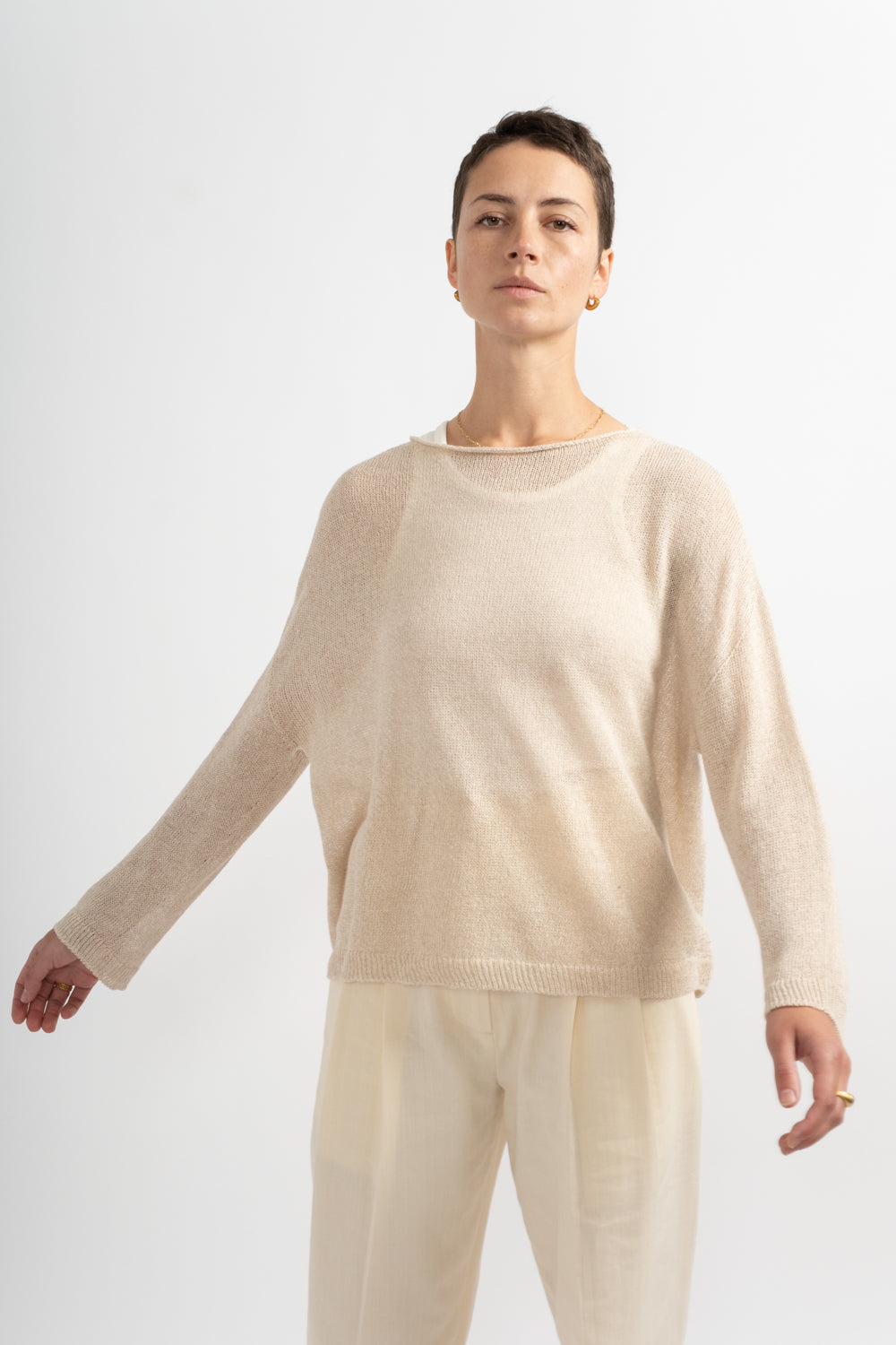 Japan Whole Garment Pullover in Natural
