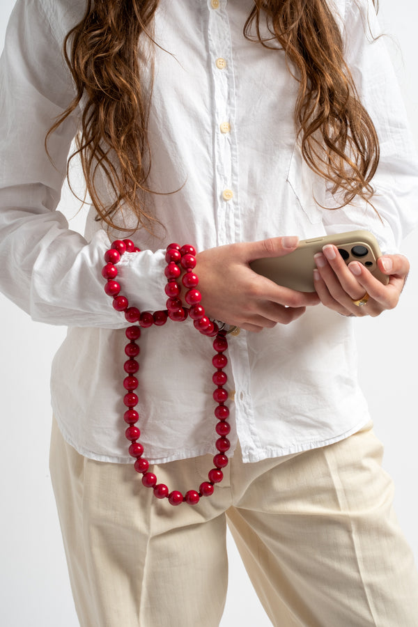 Big Phonenecklace in Bordo