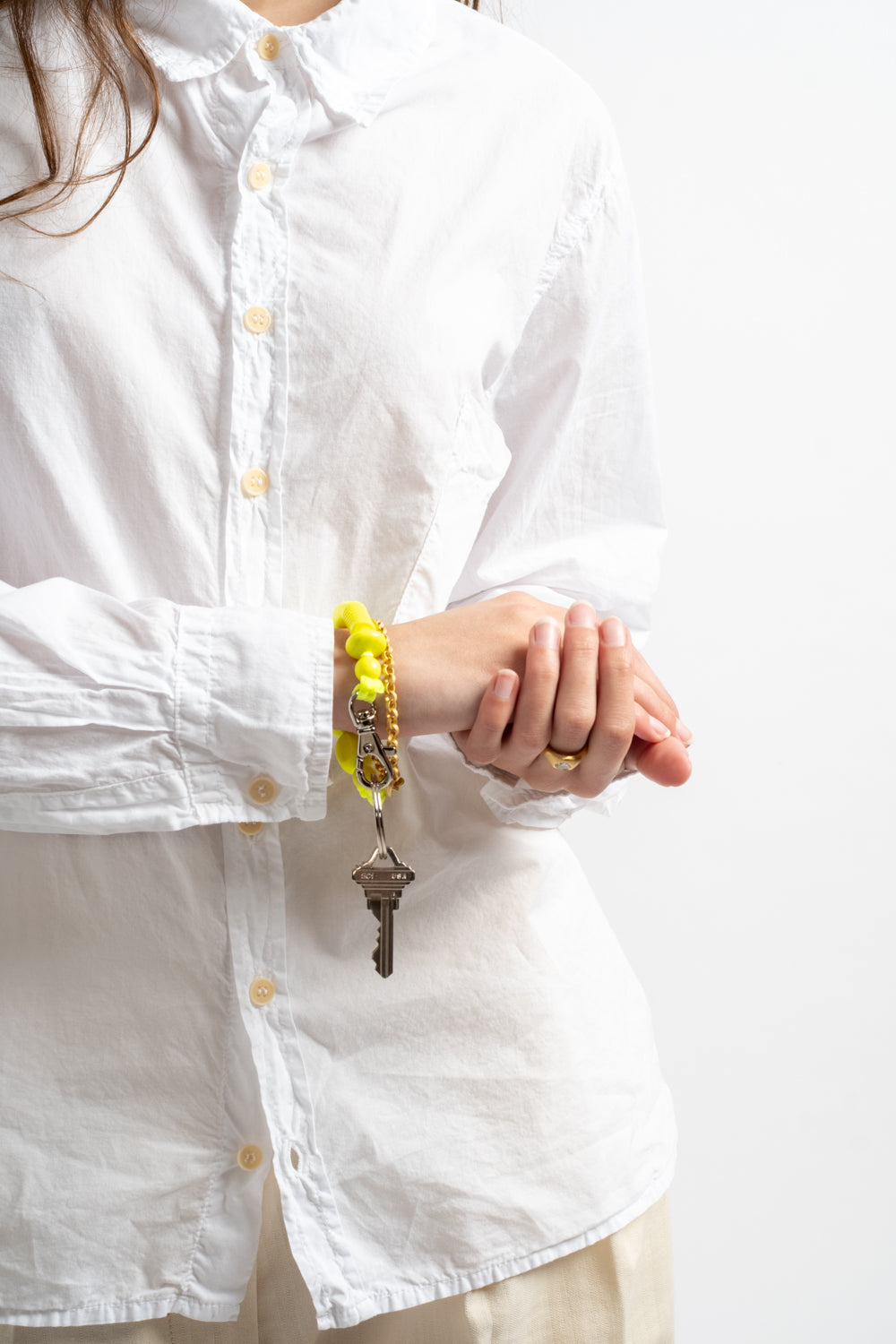Perlenmix Short in Neon Yellow