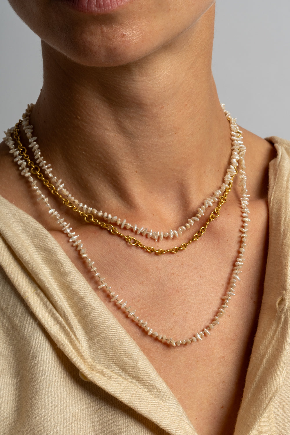 22K + Baroque Pearl Strand