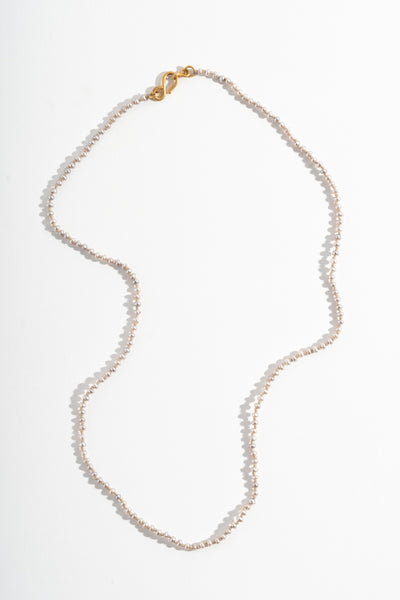 22K + Small Grey Seed Pearl Strand