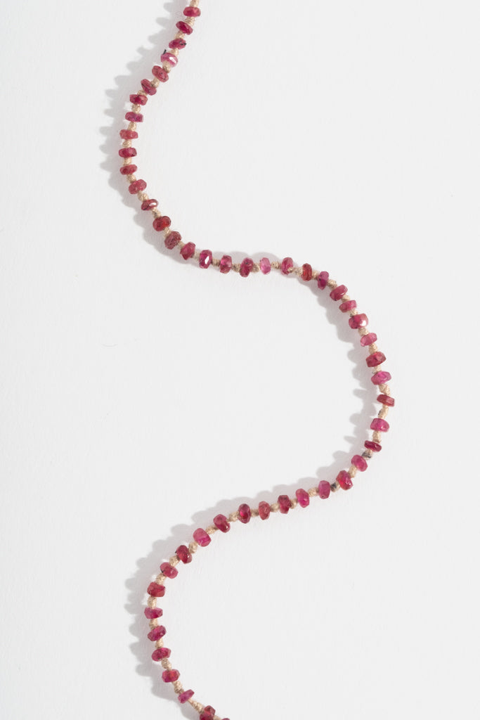 Tiny Faceted Ruby Strand