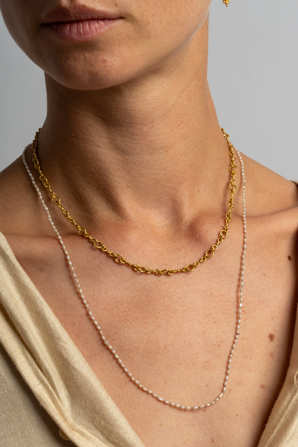 Tiny White Seed Pearl Strand