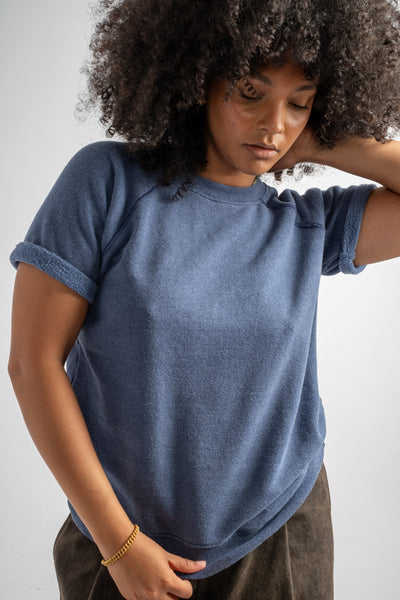 Heathered Magnuson Short Sleeve in Deep Indigo