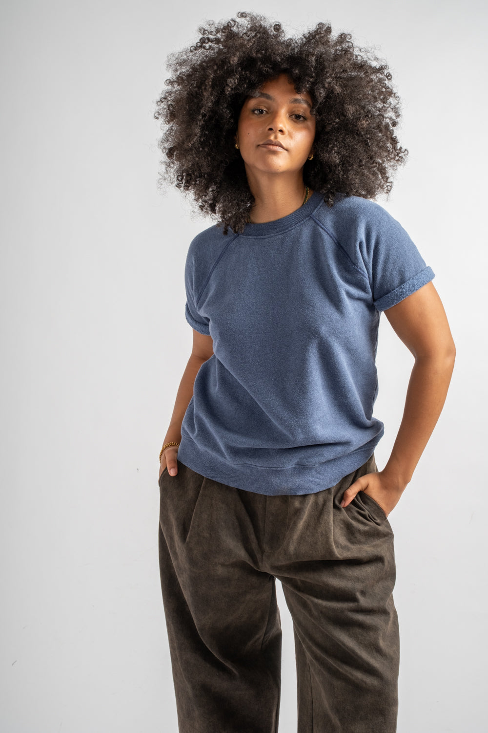 Heathered Magnuson Short Sleeve in Deep Indigo
