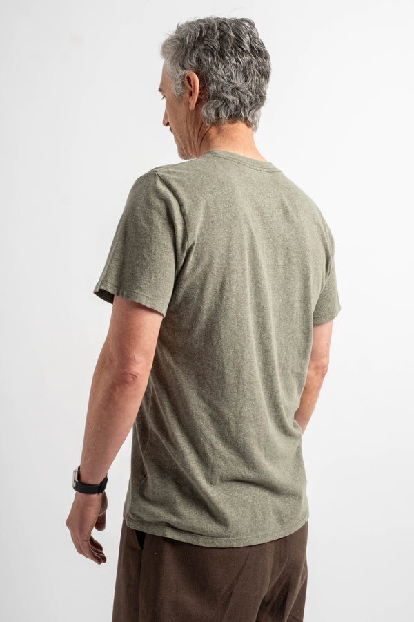 Heathered Jung Tee in Olive Green