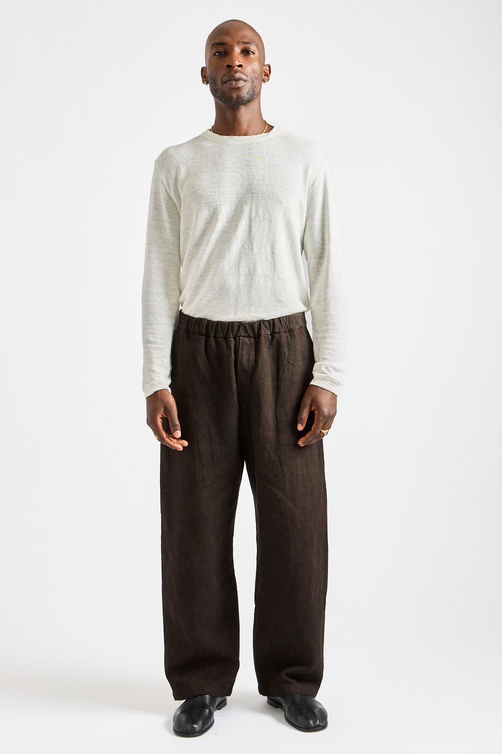 Mana10 100% Hemp Long Sleeve Tee in Washed White