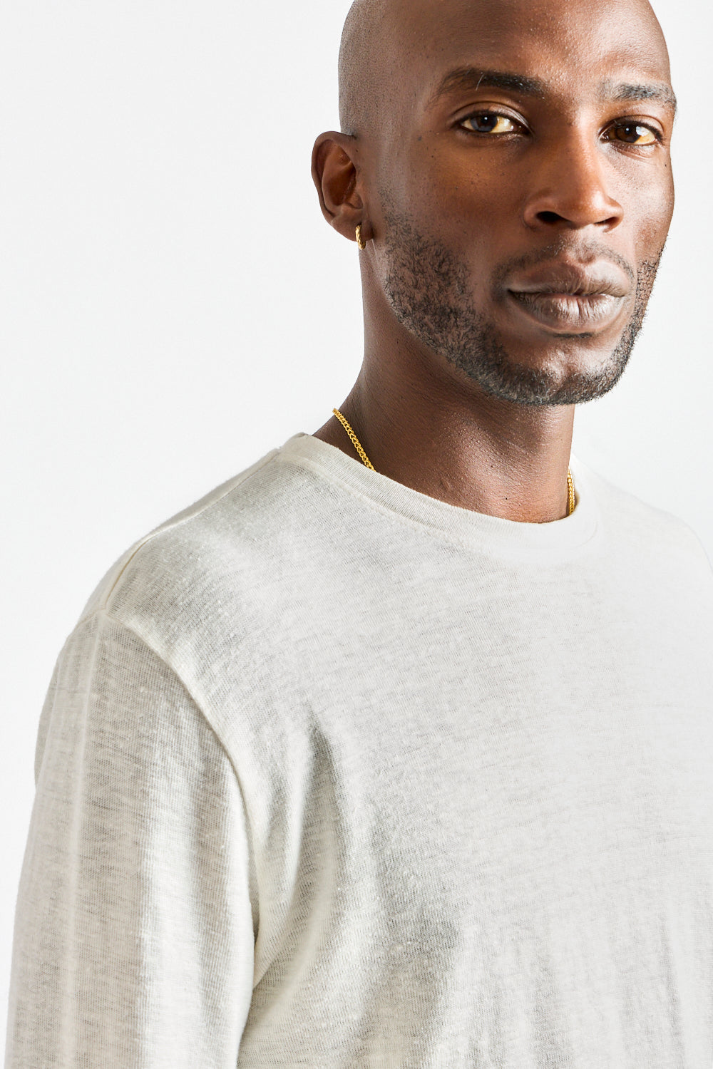 Mana10 100% Hemp Long Sleeve Tee in Washed White